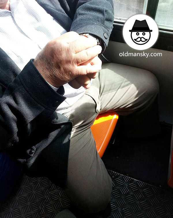 Fat old daddy wore black jacket and a hat by bus_03